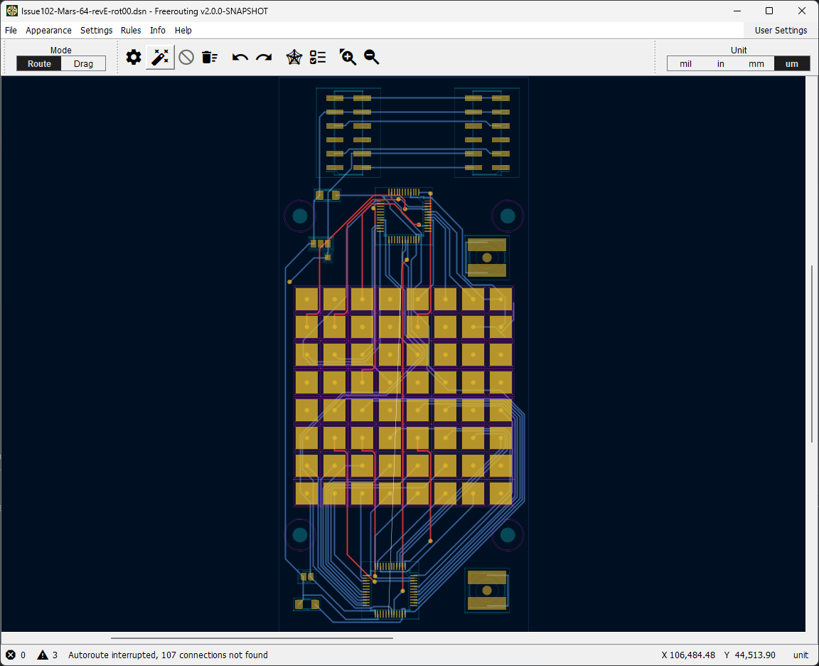 Screenshot of Freerouting GUI